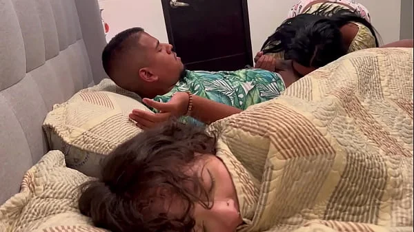 Fucking a girl next to my wife, English captions