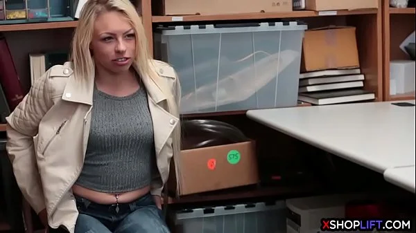 Blonde teen busted by a mall cop after she stole a necklace