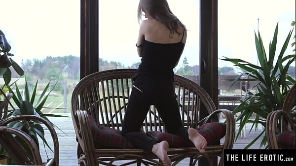 Watch her big natural tits jiggle as she masturbates to an orgasm