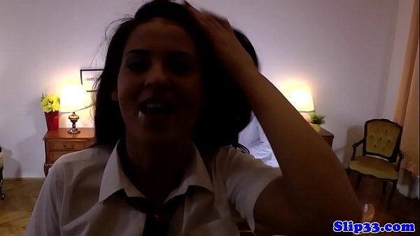 Jizz loving babe gets cuminmouth by old man