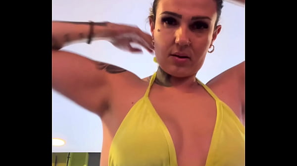 I almost got kicked out of the gym in front of Copacabana beach! Why are you_ training in a bikini_in a transparent thong and all wet in your pink pussy!